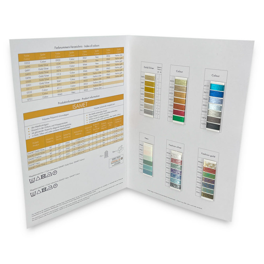 Cartes d'échantillons de couleurs ISAMET
