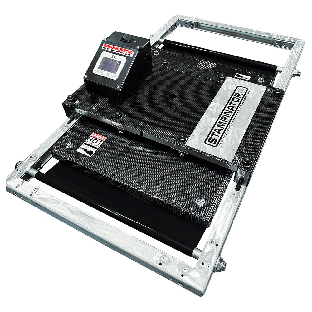 Sécheur et presse à chaud en ligne Stampinator pour presses automatiques de sérigraphie