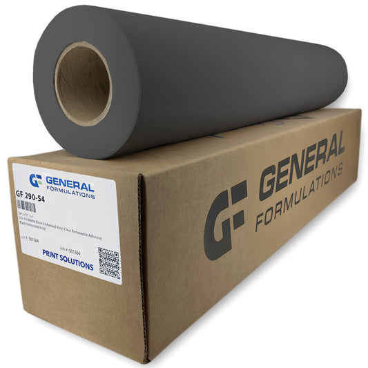 GF 290 - Vinyle noir mat gaufré de 5 mil, adhésif transparent amovible