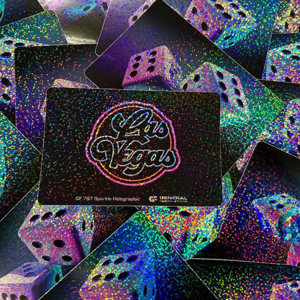 GF 767 - Film holographique scintillant avec adhésif permanent transparent