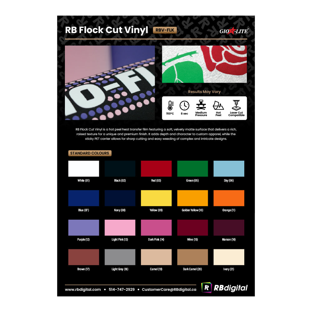 Nuancier et guide d'application RB Vinyl