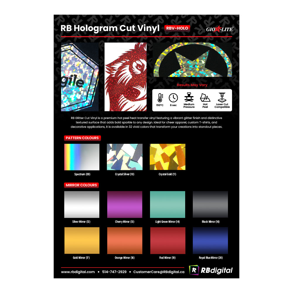 Nuancier et guide d'application RB Vinyl