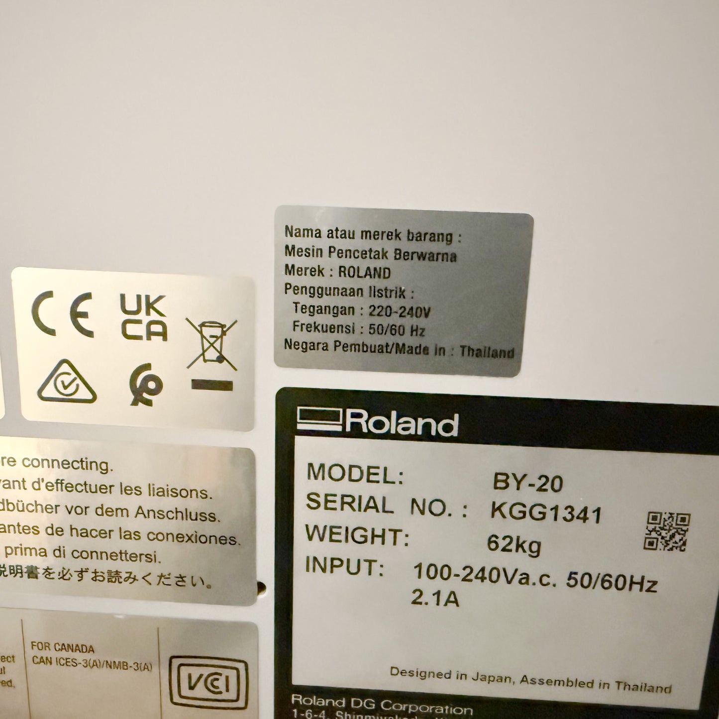 Roland VersaSTUDIO BY-20 Desktop DTF Printer (Open Box, Never been inked up)