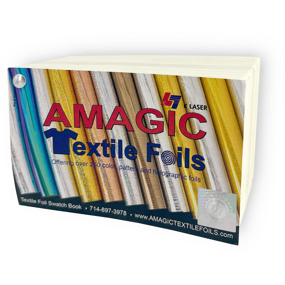 Échantillon de livre de feuilles de presse à chaud textiles Amagic pour sérigraphie