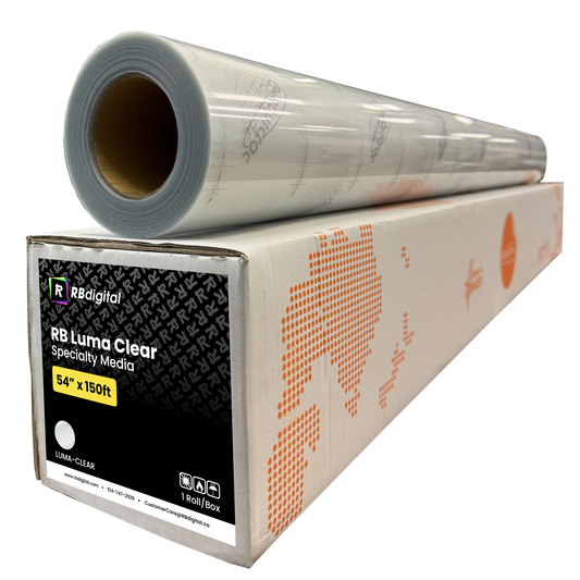 RB Luma 3.2mil Vinyle Imprimable en PVC Optiquement Transparent (Adhésif Amovible Transparent)